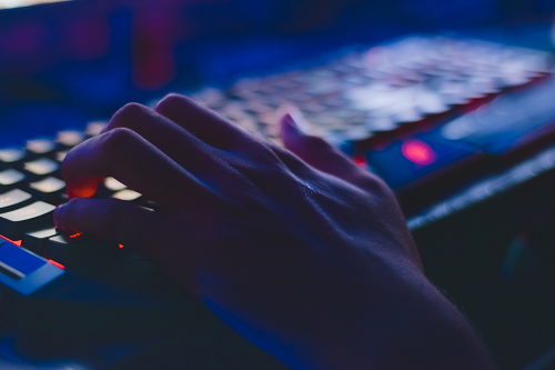 a close up of a computer keyboard